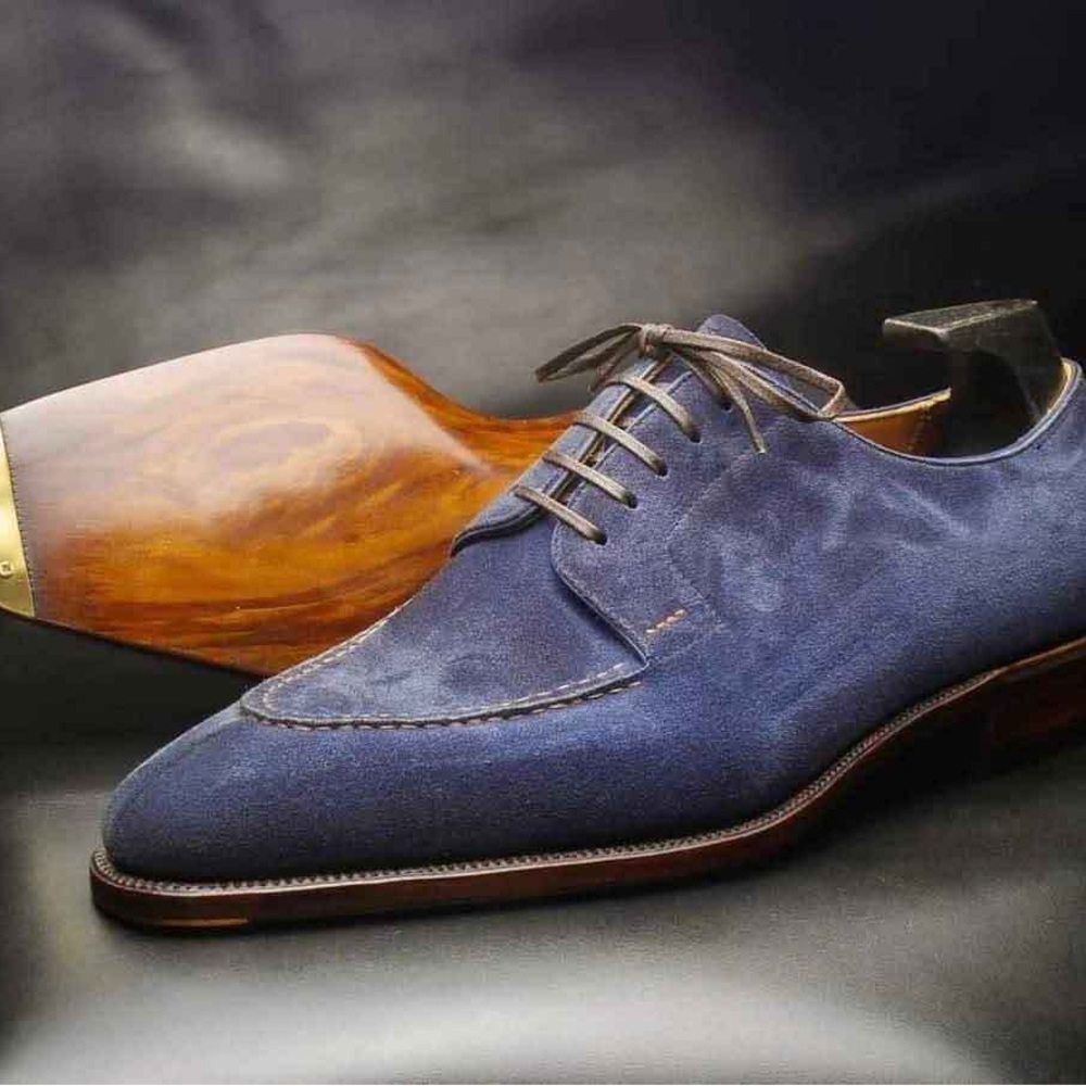 Premium handcrafted men suede lace up shoes